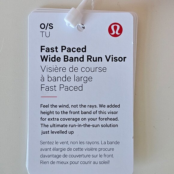 NWT LULULEMON LURD Red Fast Paced Wide Ban Run Visor Hat Women's OS - Picture 8 of 9